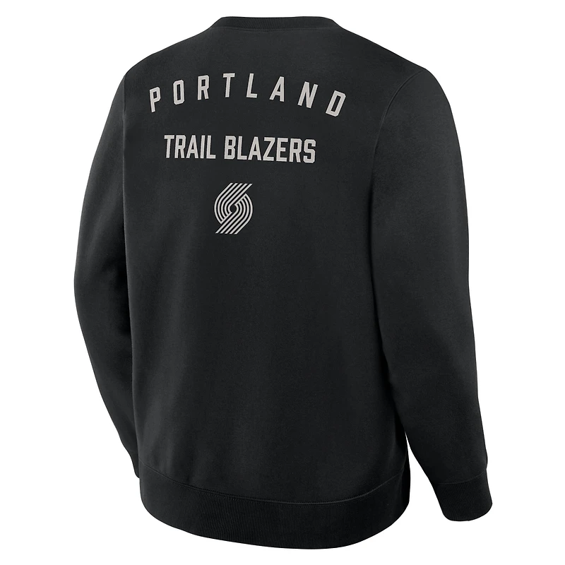 Sweat-shirt à capuche premium Fanatics noir Portland Trail Blazers Crossover Collection Defensive Rotation Drill pour homme
