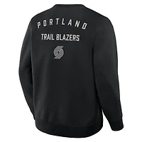 Sweat-shirt à capuche premium Fanatics noir Portland Trail Blazers Crossover Collection Defensive Rotation Drill pour homme