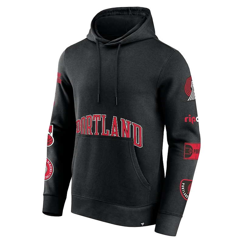 Men's Fanatics Black Portland Trail Blazers Home Court Pullover Hoodie