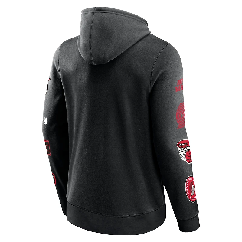 Men's Fanatics Black Portland Trail Blazers Home Court Pullover Hoodie