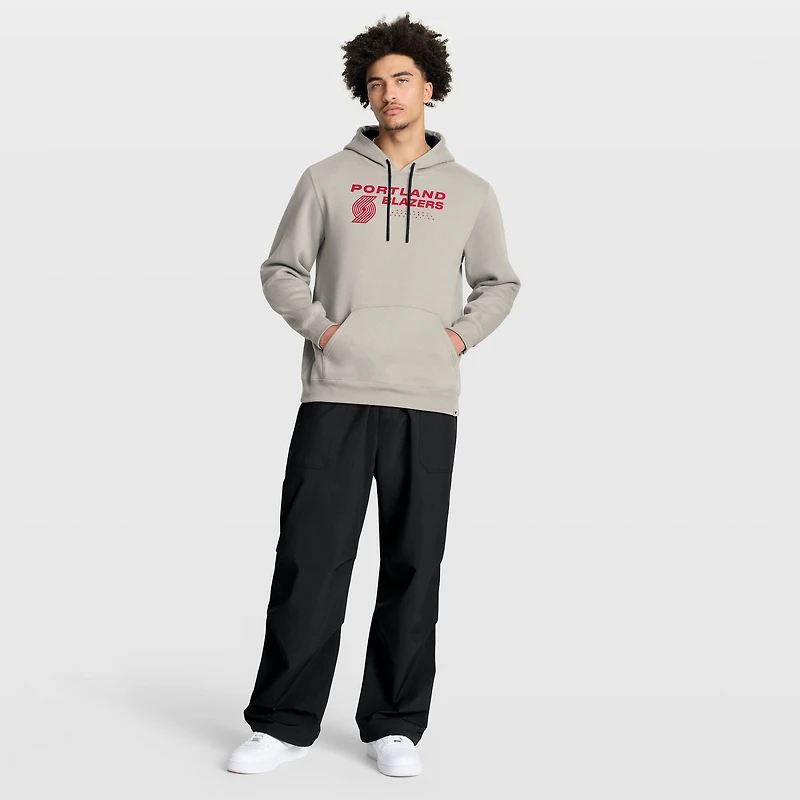 Men's Fanatics Off White Portland Trail Blazers Crossover Collection Blocked Shot Premium Pullover Hoodie