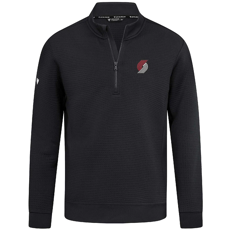 Pull noir à fermeture éclair quart de tour Accolade Cushion pour homme des Portland Trail Blazers Levelwear