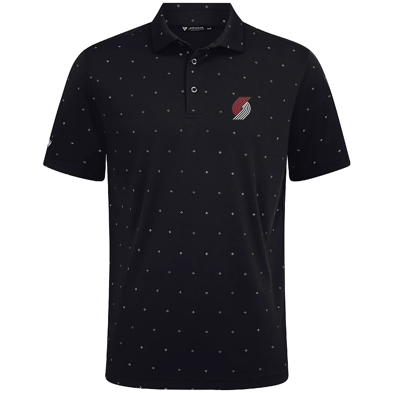 Men's Levelwear Black Portland Trail Blazers Vision Polo