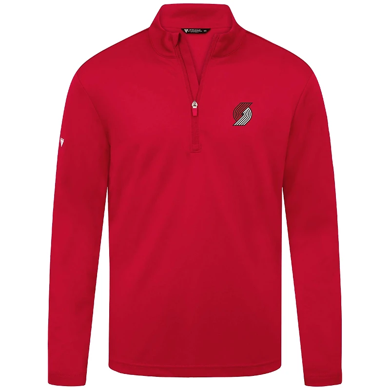 Men's Levelwear Red Portland Trail Blazers Heron Quarter-Zip Top
