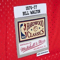 Men's Mitchell & Ness Bill Walton Red/Black Portland Trail Blazers 1976/77 Hardwood Classics Fadeaway Swingman Player Jersey