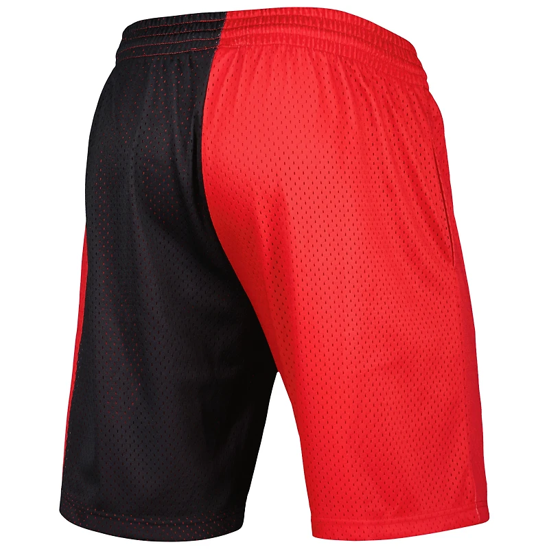 Homme Mitchell & Ness Noir/Rouge Portland Trail Blazers Hardwood Classics 1996 Split Swingman Short