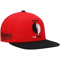 Casquette Snapback Portland Trail Blazers Hardwood Classics rouge/noir Mitchell & Ness pour hommes