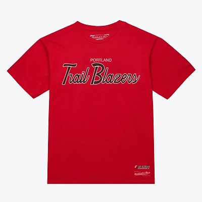 Men's Mitchell & Ness Red Portland Trail Blazers Vintage Wordmark T-Shirt