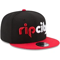 Men's New Era Black/Red Portland Trail Blazers 2-Tone 9FIFTY Adjustable Snapback Hat