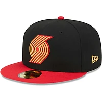 Men's New Era Black/Red Portland Trail Blazers Gameday Gold Pop Stars 59FIFTY Fitted Hat
