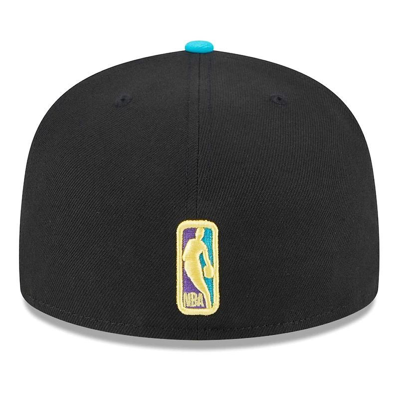 Casquette ajustée 59FIFTY Portland Trail Blazers Arcade Scheme New Era pour hommes, noir/turquoise