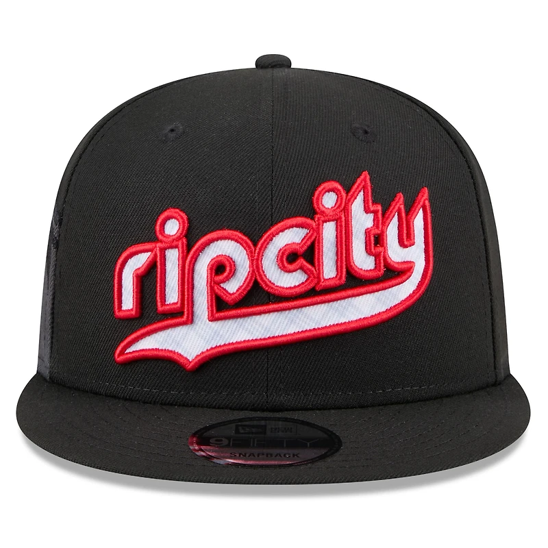 Men's New Era  Black Portland Trail Blazers 2024/25 City Edition 9FIFTY Snapback Hat