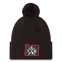 Men's New Era  Black Portland Trail Blazers 2024/25 City Edition Cuffed Knit Hat with Pom