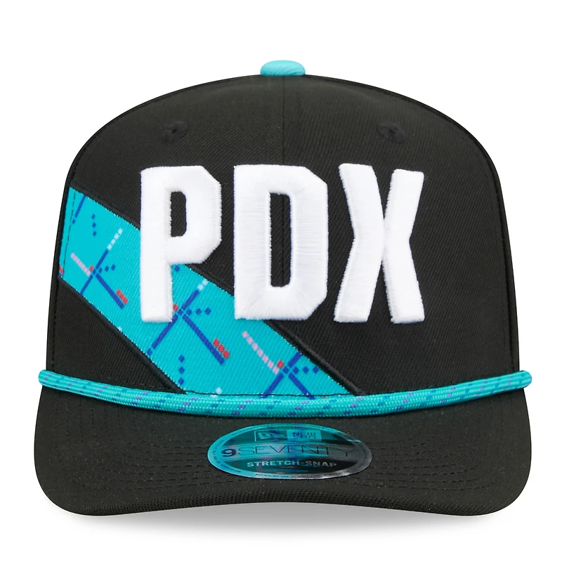 Casquette ajustable New Era noire Portland Trail Blazers édition City 2025/26 9SEVENTY pour homme