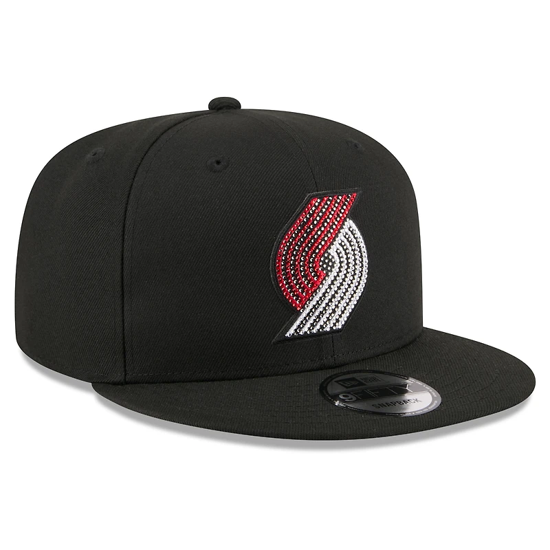 Men's New Era Black Portland Trail Blazers 2026 NBA Draft Crystal 9FIFTY Snapback Hat