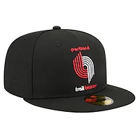 Casquette ajustée New Era 59FIFTY pour homme, logo principal Portland Trail Blazers, noire