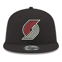 Men's New Era Black Portland Trail Blazers Core Logo Meshback 9FIFTY Snapback Hat