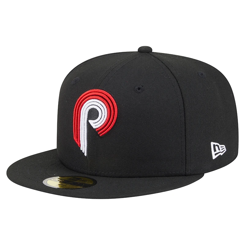 Men's New Era  Black Portland Trail Blazers Deceptor 59FIFTY Fitted Hat