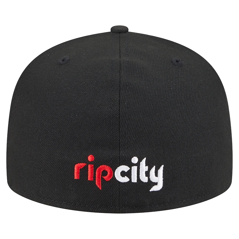 Men's New Era  Black Portland Trail Blazers Deceptor 59FIFTY Fitted Hat