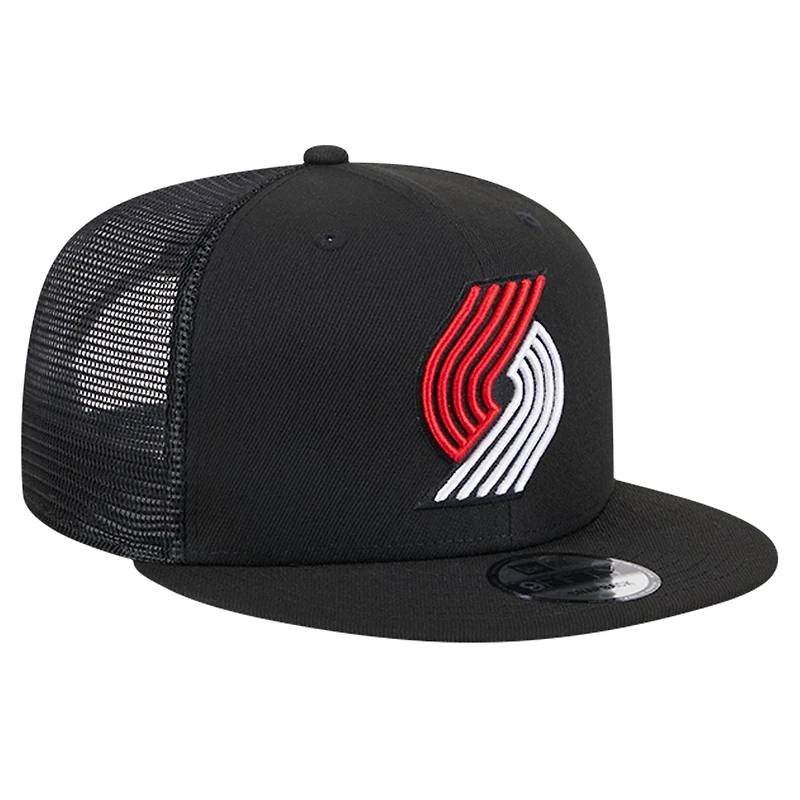Men's New Era Black Portland Trail Blazers Meshback 9FIFTY Snapback Hat