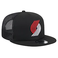 Men's New Era Black Portland Trail Blazers Meshback 9FIFTY Snapback Hat