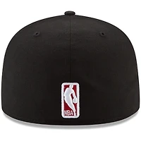 Casquette ajustée New Era 59FIFTY noire pour homme, couleur officielle de l'équipe des Portland Trail Blazers.