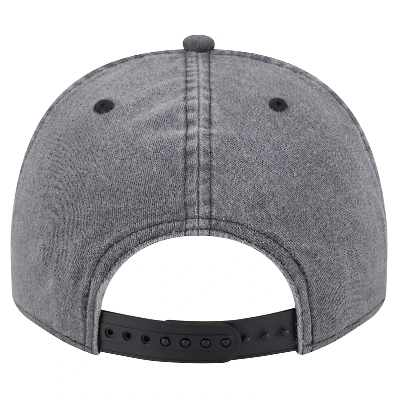 Men's New Era  Charcoal Portland Trail Blazers Throwback Washed Pre-Curved 9FIFTY Snapback Hat