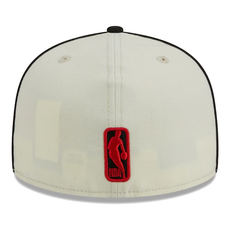 V107988 Blazrs 23 NBA NWE Crème et passepoil 2 tons ajustés 59Fifty HATMENHIC