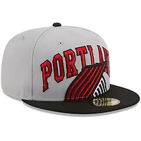 Men's New Era Gray/Black Portland Trail Blazers Tip-Off Two-Tone 59FIFTY Fitted Hat