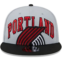 Men's New Era Gray/Black Portland Trail Blazers Tip-Off Two-Tone 9FIFTY Snapback Hat