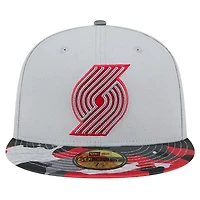Casquette ajustée 59FIFTY à visière camouflage couleur active Portland Trail Blazers New Era pour hommes