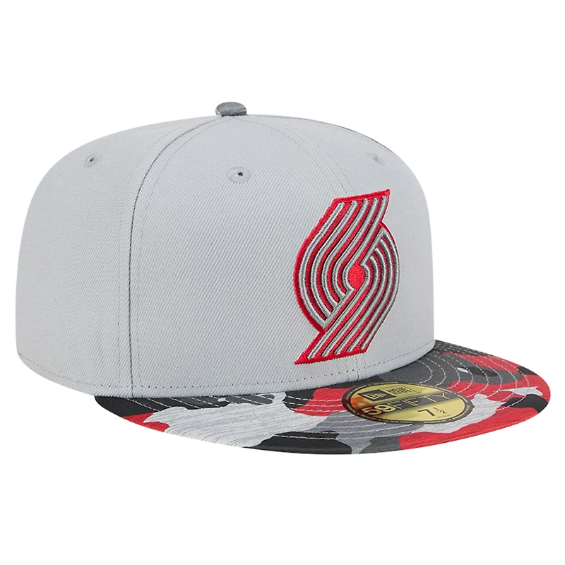 Casquette ajustée 59FIFTY à visière camouflage couleur active Portland Trail Blazers New Era pour hommes