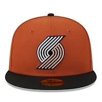 Men's New Era Rust/Black Portland Trail Blazers Two-Tone 59FIFTY Fitted Hat