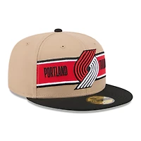 Men's New Era Tan/Black Portland Trail Blazers 2024 NBA Draft 59FIFTY Fitted Hat
