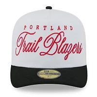 Men's New Era White/Black Portland Trail Blazers 2025 NBA Draft A-Frame 59FIFTY Fitted Hat