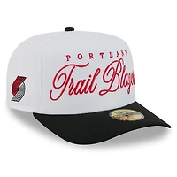 Men's New Era White/Black Portland Trail Blazers 2025 NBA Draft A-Frame 59FIFTY Fitted Hat