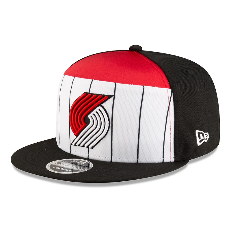 Men's New Era  White/Black Portland Trail Blazers 2025 NBA Tip Off Split Panel 9FIFTY Snapback Hat