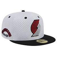 Men's New Era White/Black Portland Trail Blazers Throwback 2Tone 59FIFTY Fitted Hat