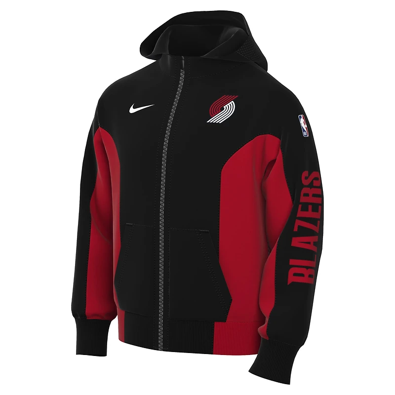 Sweat à capuche entièrement zippé Nike noir Portland Trail Blazers 2023/24 Authentic Showtime pour homme