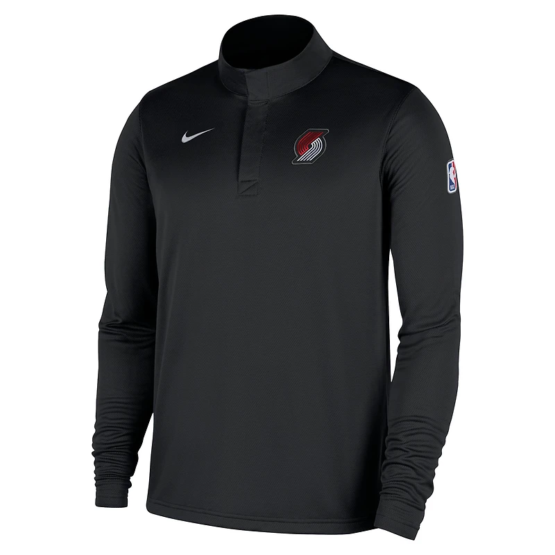 Men's Nike Black Portland Trail Blazers 2025/26 Authentic Coaches Quarter-Zip Dri-Fit Top