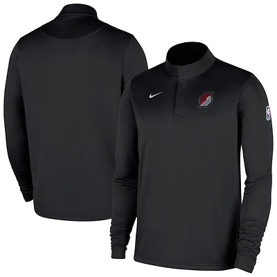 Men's Nike Black Portland Trail Blazers 2025/26 Authentic Coaches Quarter-Zip Dri-Fit Top