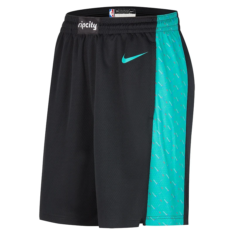 Short Nike Swingman Dri-FIT City Edition Remix 2025/26 pour homme, noir, Portland Trail Blazers