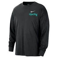 T-shirt à manches longues Nike noir Portland Trail Blazers 2025/26 City Edition Remix Essential Logo pour homme