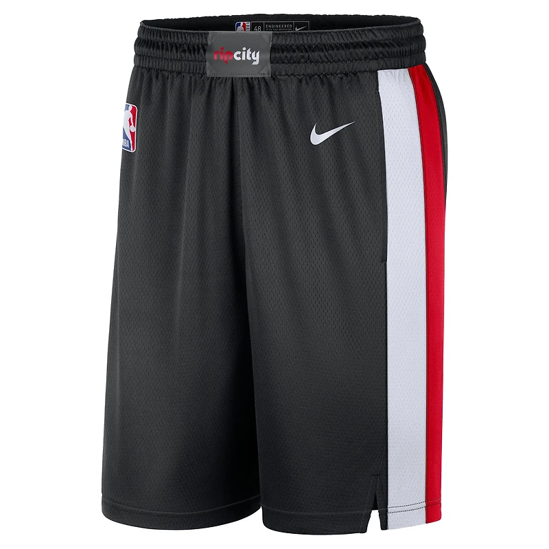 Short Nike noir Swingman Dri-FIT Portland Trail Blazers pour homme – Édition Icon