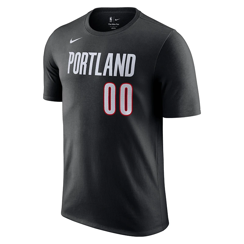 T-shirt Nike Scoot Henderson pour homme, noir, avec nom et numéro des Portland Trail Blazers Icon Edition