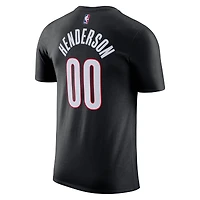 Men's Nike Scoot Henderson Black Portland Trail Blazers Icon Edition Name & Number T-Shirt