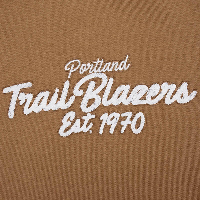 Men's Pro Standard Brown Portland Trail Blazers Paint the City Drop Shoulder Pullover Hoodie