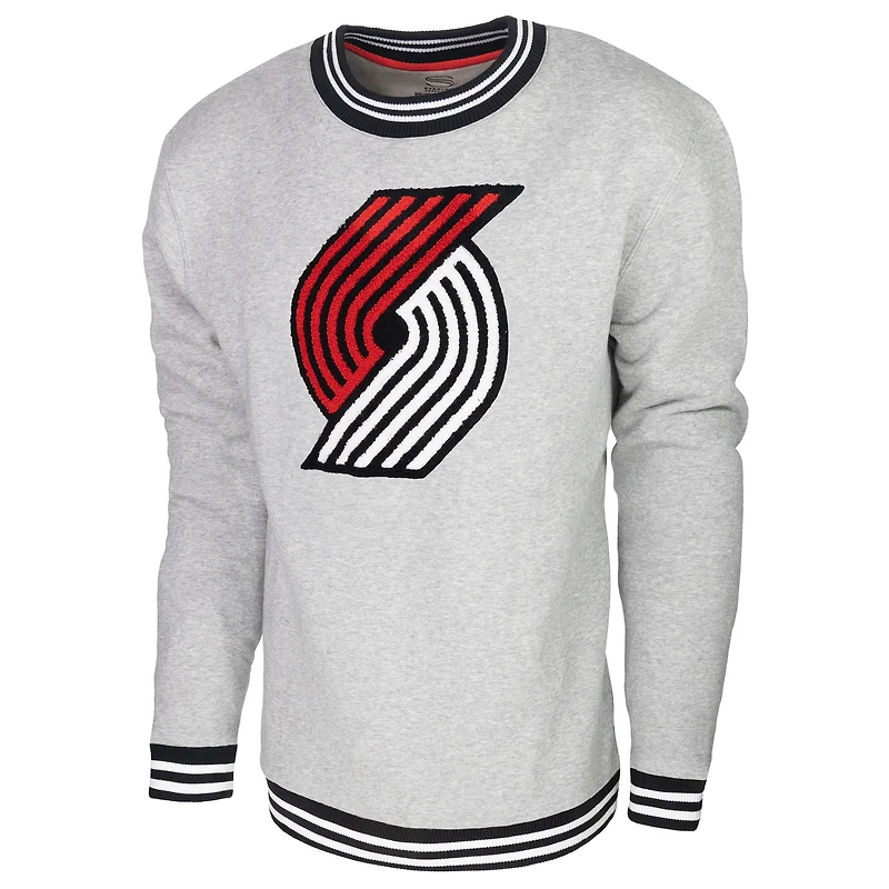 Sweat-shirt Stadium Essentials gris chiné pour hommes Portland Trail Blazers Club Level