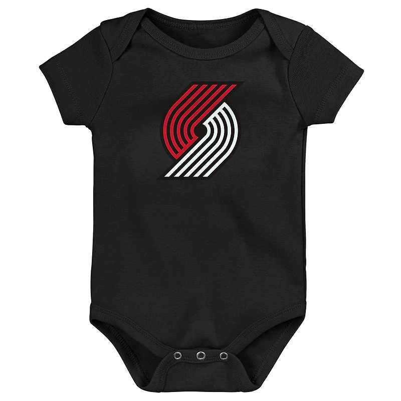 Body pour nouveau-né Outerstuff noir avec logo principal des Portland Trail Blazers
