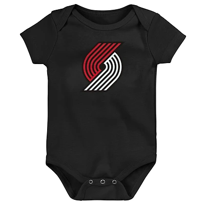 Body pour nouveau-né Outerstuff noir avec logo principal des Portland Trail Blazers
